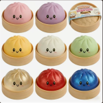 Kawaii Steam Dumpling Squishy Toy with Mini Basket - Ultra-Soft Slow Rebound Stress Relief Fidget Toy for Kids & Adults
