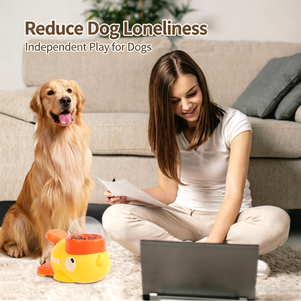 Little Yellow Duck Pet Treat Launcher & Interactive Slow Feeder Toy for Cats & Dogs