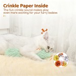 Plush Cat Pillow Toy with  Crinkle Paper (Soothing Companion Toy for Cats)