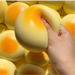 The soy milk slows back to the squeezing toy